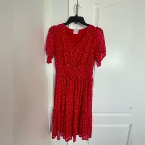 Siren Lily Red Flower Pattern Summer Dress